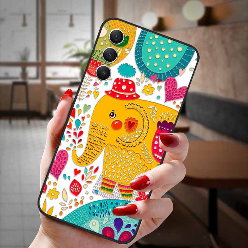 For Samsung Galaxy A55 5G Case 3D Emboss Floral Relief Silicon TPU Soft Phone Cover for Galaxy A15 A25 5G Bumper Funda A 55 A35