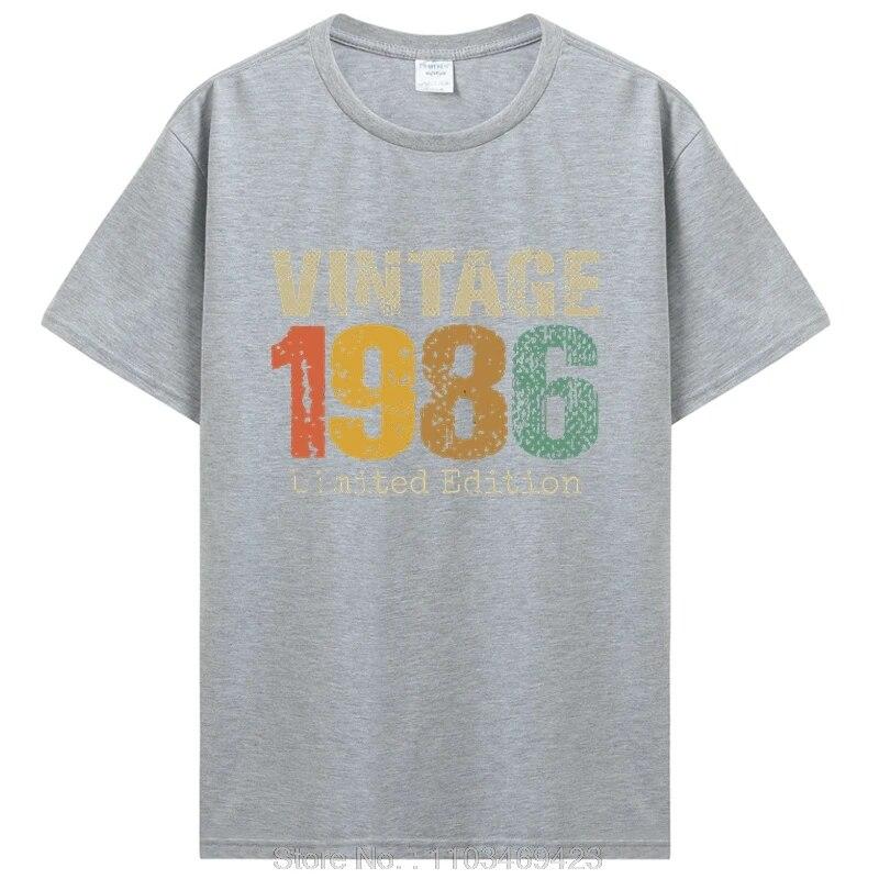 Lustiges Vintage 1986 T-Shirt Sommerstil Grafik Baumwolle T-Shirt Streetwear Geburtstagsgeschenke T-Shirt Unisex Kleidung Übergroß