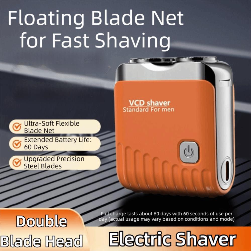 Double Head Pocket Rotary Razor LCD Display Men's Beard Trimmer Face Hair Remover Tool On The Go