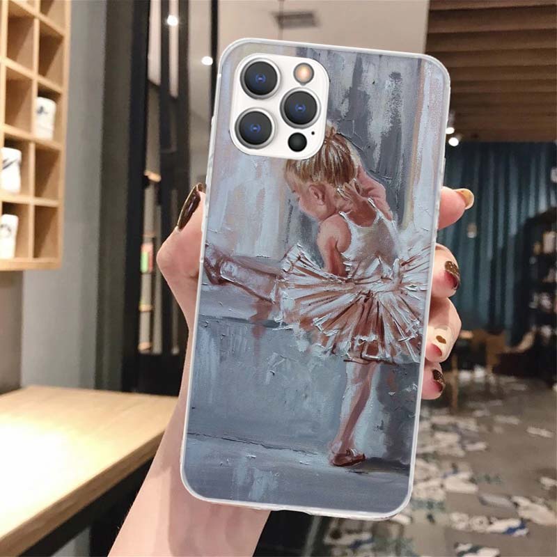 Ballerina Ballett Tanzen Weiche Handyhülle Für iPhone 16 15 14 13 12 11 Pro Max X XR XS 7 Plus 8 + SE 2020 Muster Individuell Angepasste Abdeckung