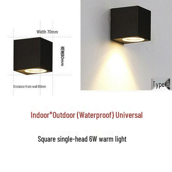 LED Waterproof Exterior Wall Light for Villa Courtyard - Creative Double-Headed Balcony and Door Pillar Spotlight