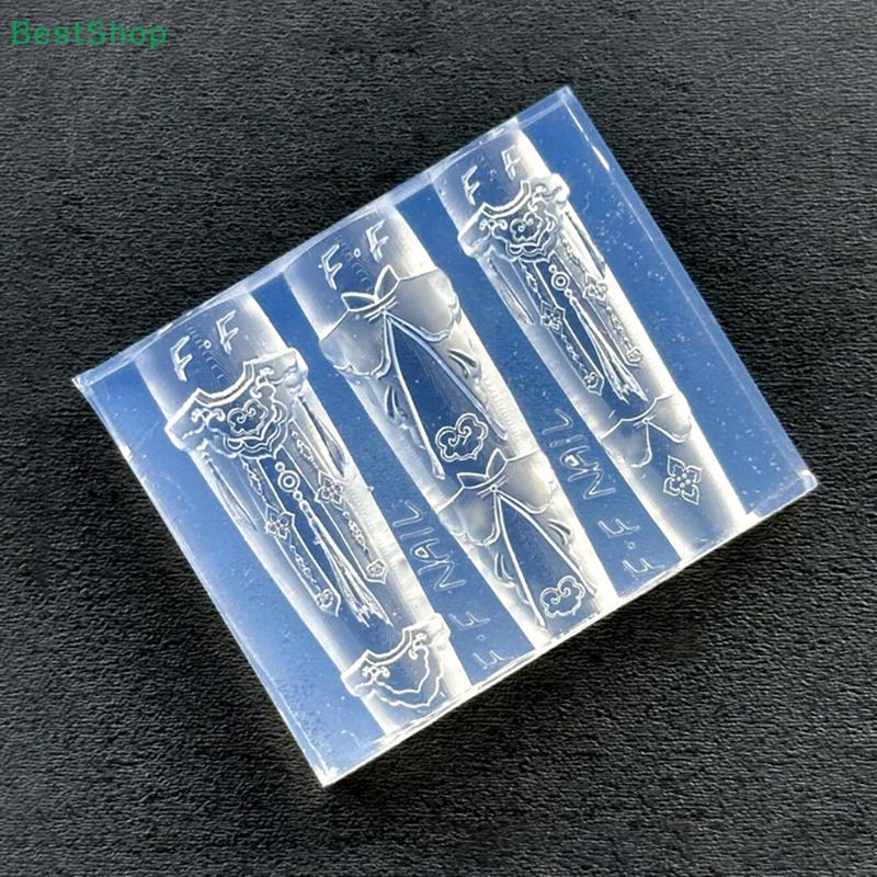3D Silicone Nail Art Mold Chinese Style Cloud Shoulder Relief Design High-transparency Manicure Template