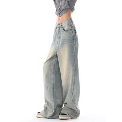 Vintage Women Wide Leg Jeans Harajuku Baggy Denim Trousers Oversized Grunge Streetwear Y2k Autumn Pants Korean Fashion