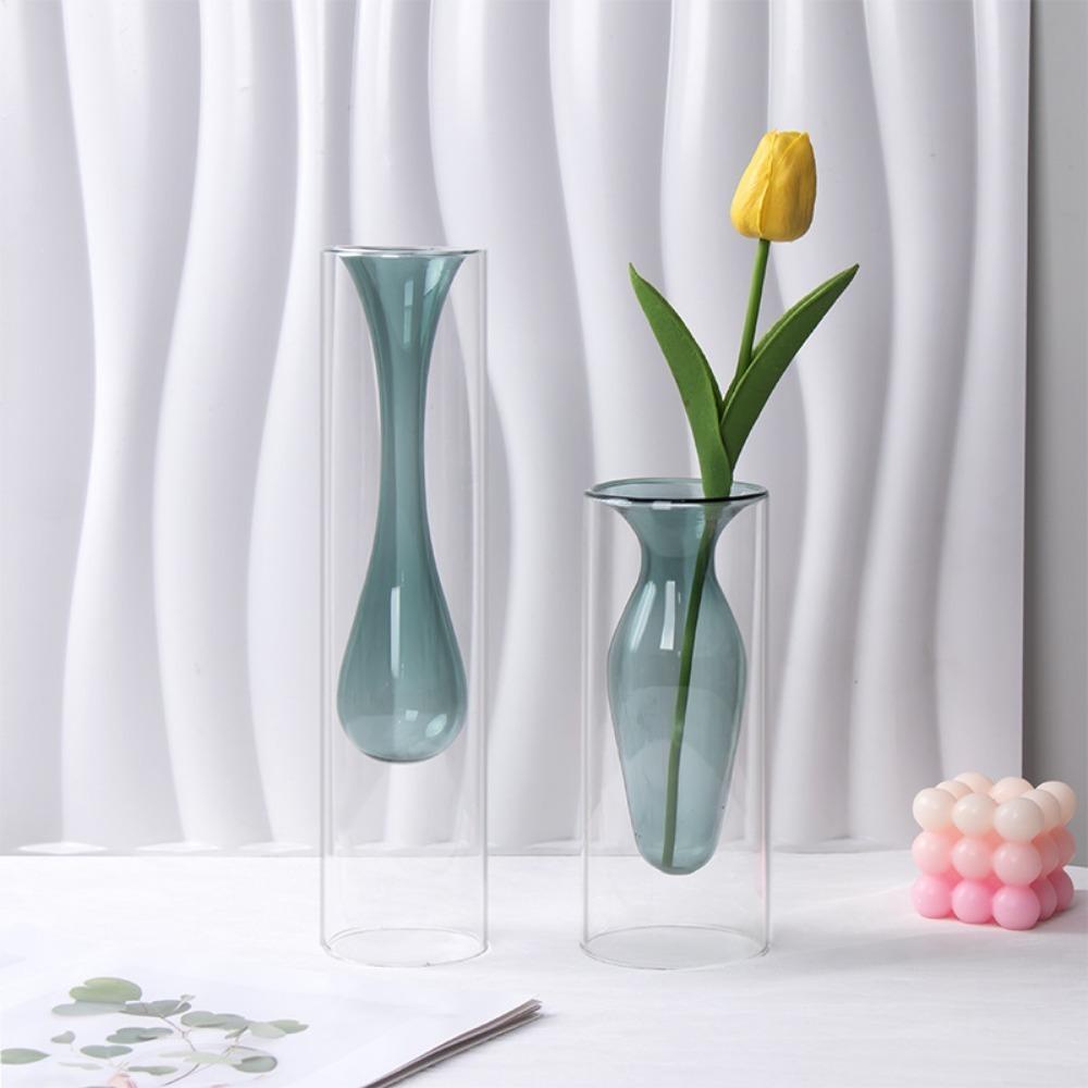 Creative Flower Vases Decorative Glass Bottles Hydroponic Planter for Wedding Centerpieces Living Home Office Table Decor