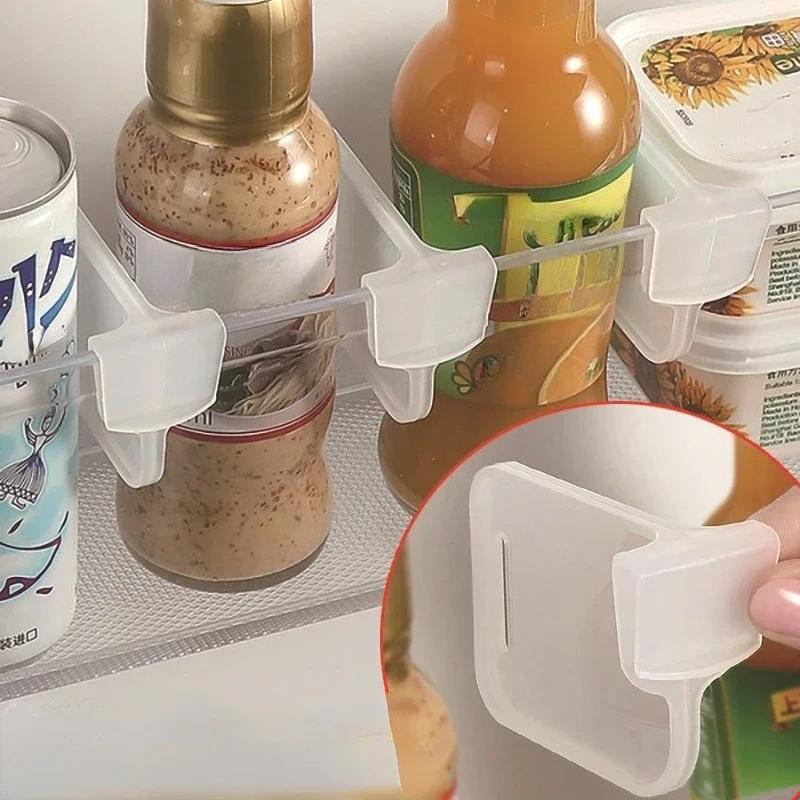 2/4/6 Stück Stabile durchscheinende Kühlschrank-Organizer-Trennwände Verstellbare Kühlschrankaufbewahrung Platzsparende Fächer für Küchenschränke