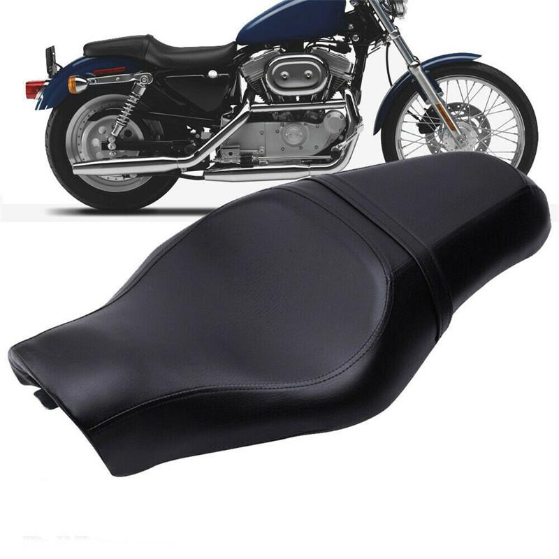 Motorcycle Front Driver Rear Passenger Two Up Leather Seat Cushion for Harley Davidson Sportster Iron 883 SuperLow 1200T