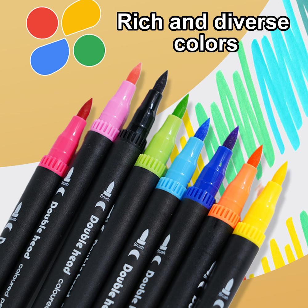 12/60/120 Colors Double Head Markers Tip Art Supplies Drawing Brush Pen Colors Set For Gift Pens Pencils Writing Office School