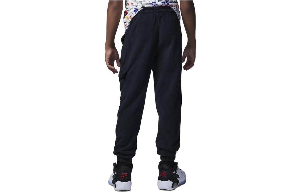 Kids' Jordan Knitted Sweatpants Solid Color Logo Print Fleece Lined Sweatpants Black FB9488-010