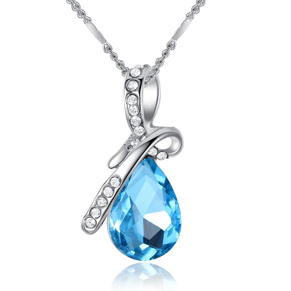 Teardrop Zircon Bridal Jewelry Set: Fashion Necklace and Bracelet for Women