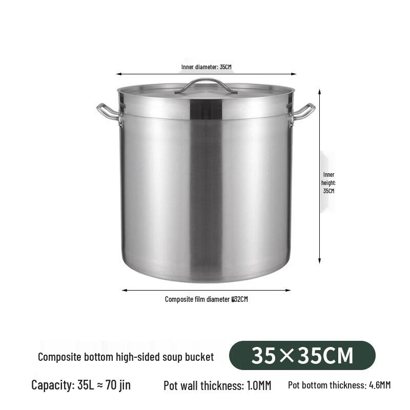 JPHZNB Food Grade Stainless Steel Induction Soup Stew Pot