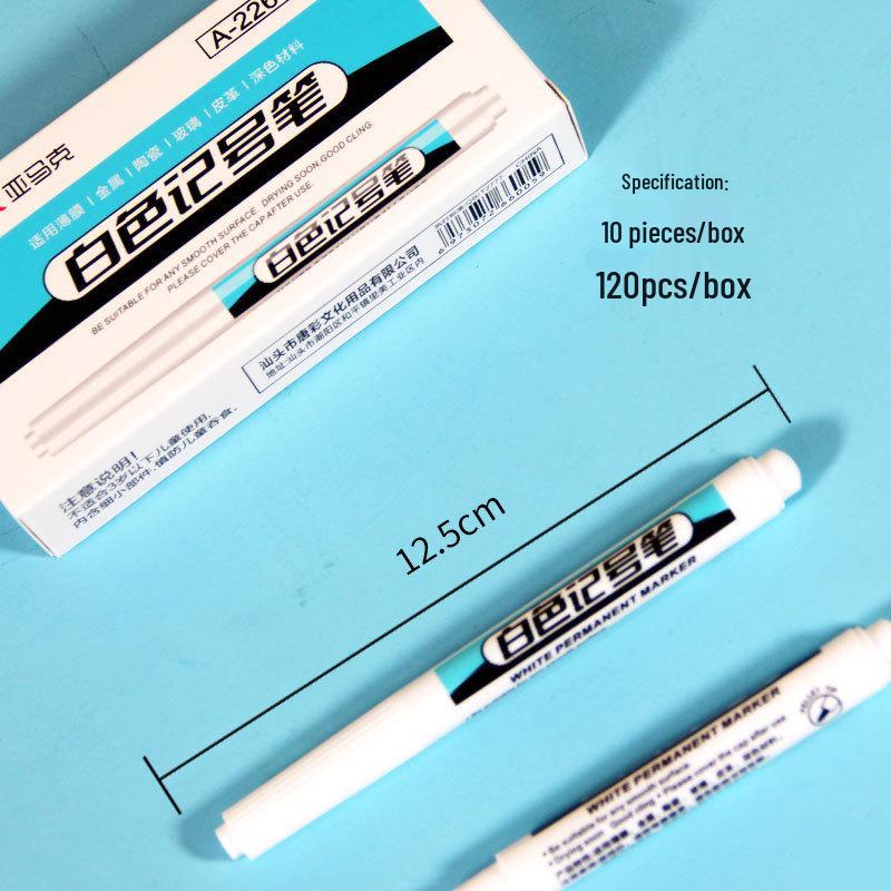 Yamark White Quick-Drying Waterproof Art Marker Pen