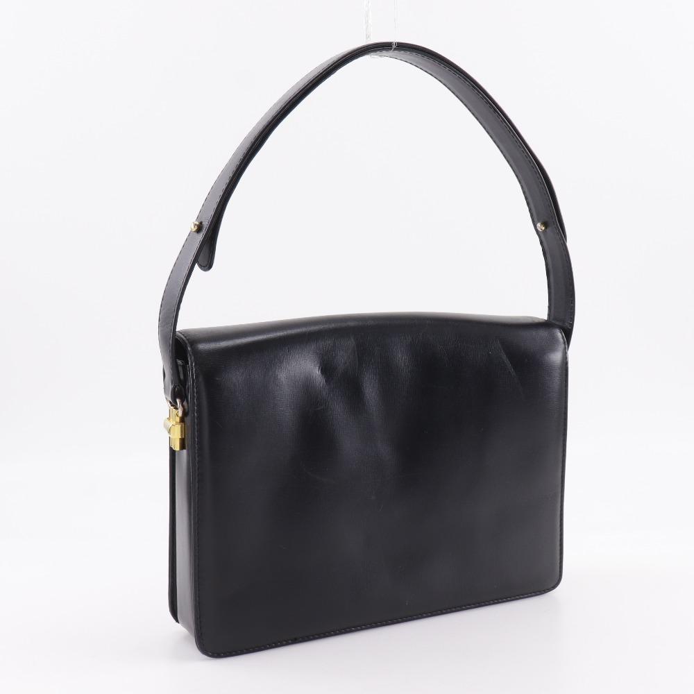 Gucci Old Gucci Shoulder Bag Vintage Black Calfskin Women Used