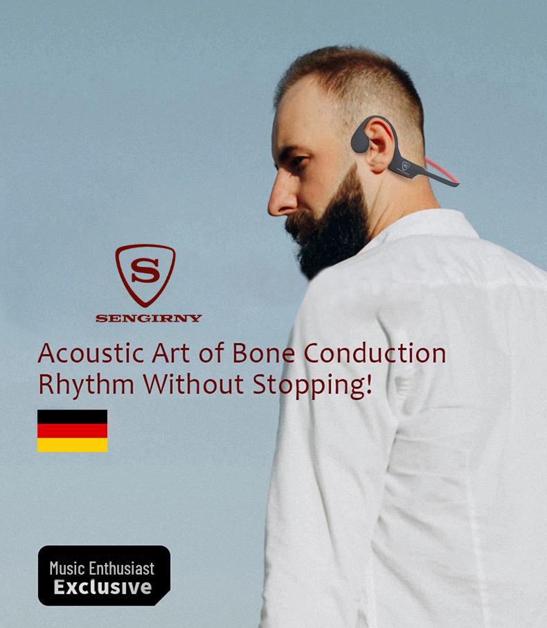 Sounder Sports Neck-Hanging Bone Conduction Bluetooth 5.3 Wireless Headset