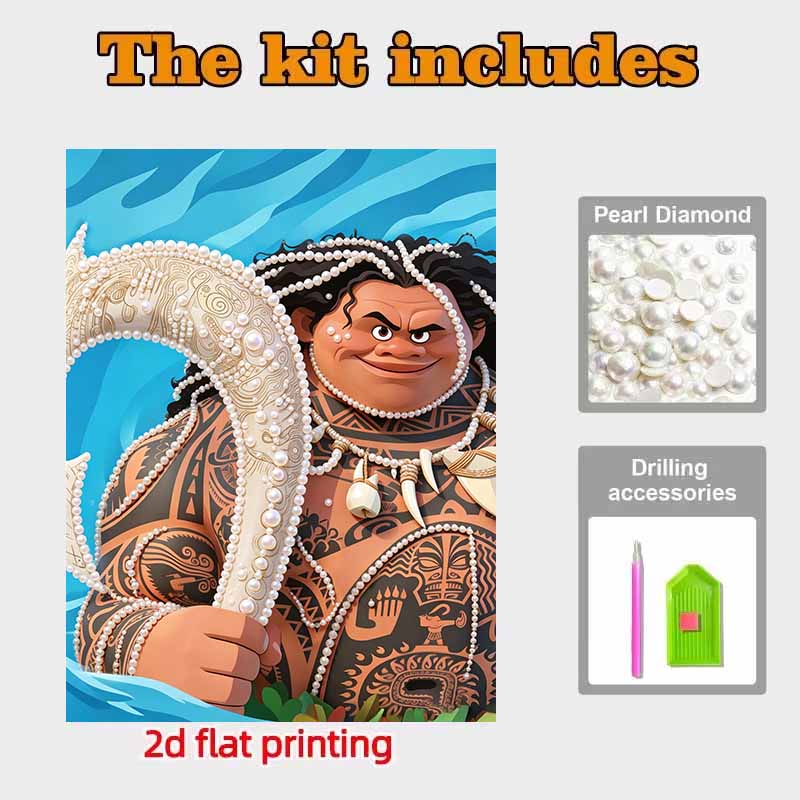 Disney Pearl Painting Moana Demigod Maui Art Kit Adult Beginner Home Wall Decor Special Shape