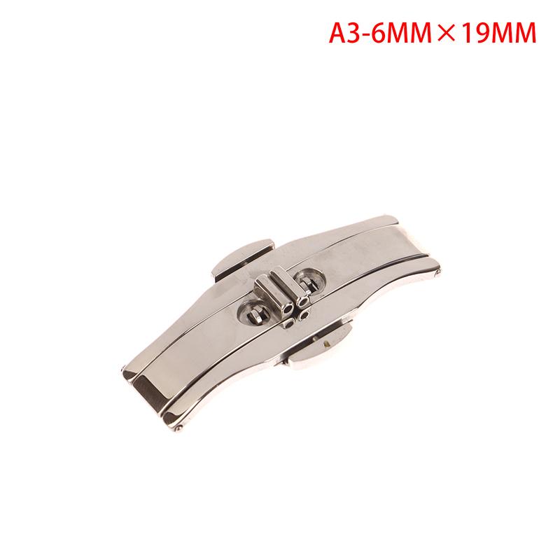 1ks spona s motýlkem z nerezové oceli s leštěným knoflíkem řemínek k hodinkám 15/17/19/21/23/25 mm řemínky k hodinkám spona Příslušenství