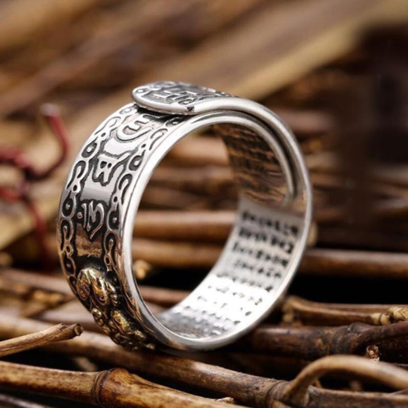 Feng Shui Mani for protective Wealth Ring charm Ring Amulet Wealth Lucky Open Adjustable Ring Buddhist Jew