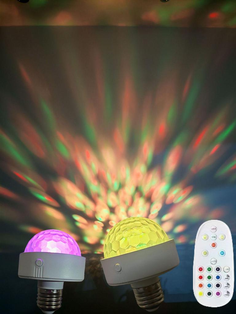Bombilla LED RGB Recargable E26: 15 Colores, Control Remoto, Regulable, Succión Magnética, Ideal para Lámparas de Pared y Mesa.