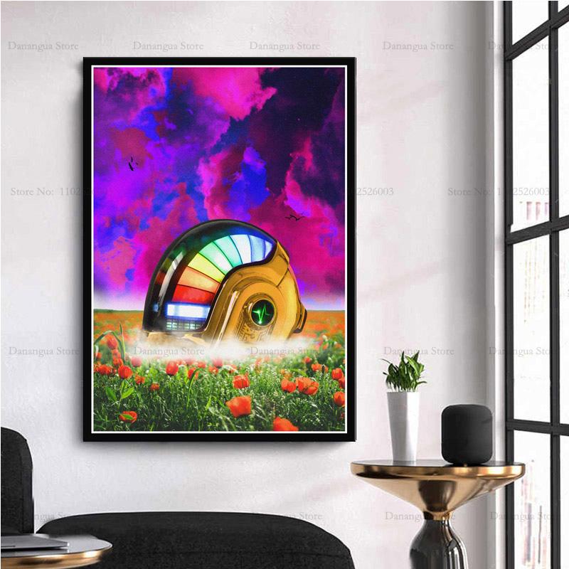 Abstrakt Daft Punk DJ Musikstjärna Konstverk Legend Moderna Affischtryck Väggkonst Canvas Målning Bild Foto Gåva Rum Heminredning