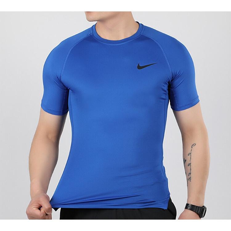 Pánské modré tréninkové tričko Nike Pro s krátkým rukávem BV5632-480