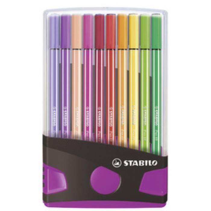 STABILO Fix s plstěným hrotem Pen 68, ColorParade 20 kusů, šedá/modrá 0,000000 Černá