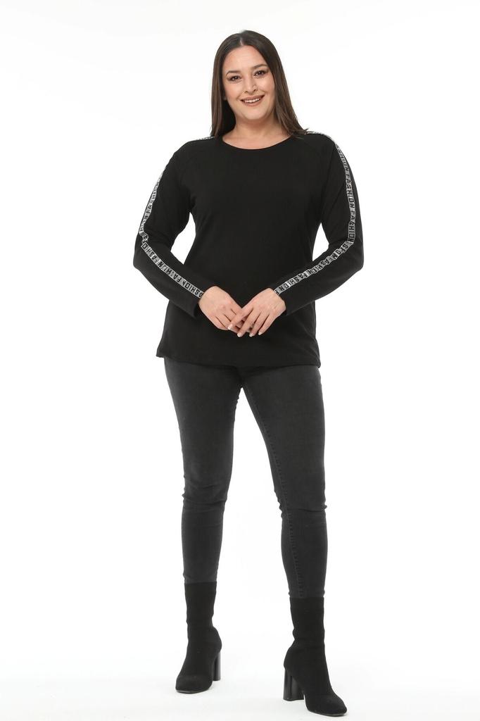 Stil Femei Hanorac Mărime Mare Hanorac Mărime Mare Fashion Detaliat cu Trupa Stone Mânecă Raglan