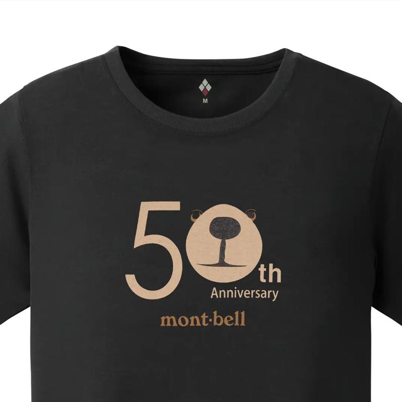 MONTBELL MontaBear50th Comfortable Stylish Simple Versatile Short Sleeve SS25 Regular T-Shirt Women's Black