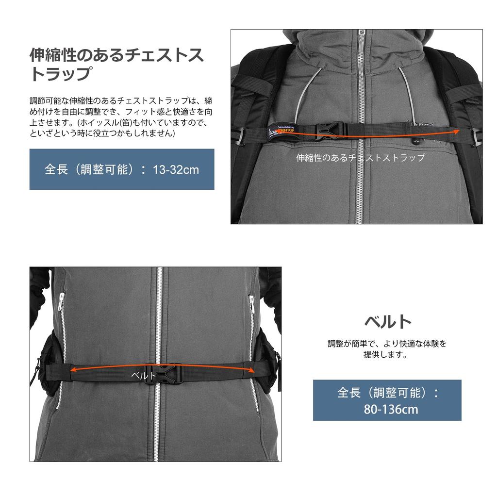 [MOUNTAINTOP] Plecak Wspinaczkowy 40L Duża Pojemność Lekki Plecak Kemping Piesze Wędrówki Podróże, Wspinaczka Górska, Kemping Outdoor Odpowiedni