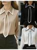 2026 Herbstmode Damen Unifarbenes Langarmhemd