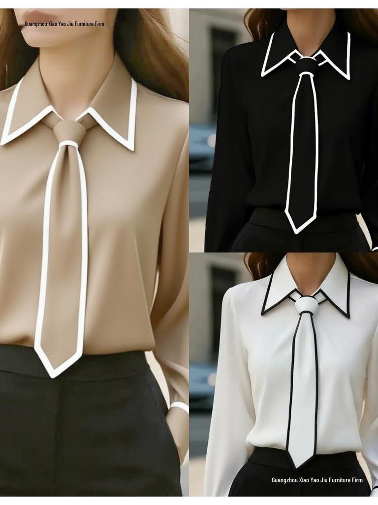 2026 Herbstmode Damen Unifarbenes Langarmhemd