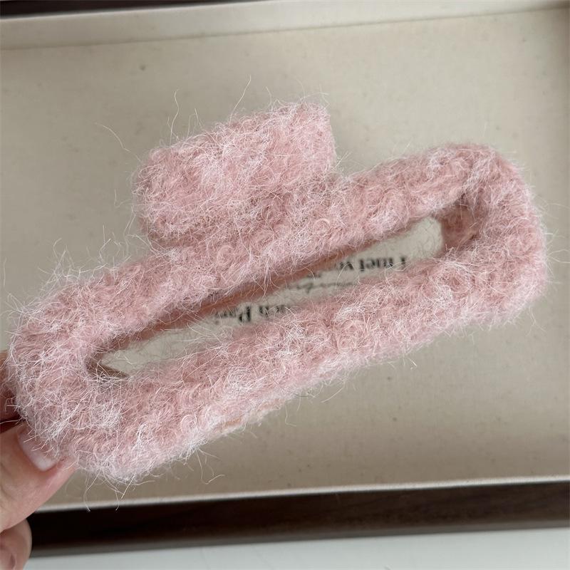 Pink Plush Hairpin Women's Large Shark Clip - Autumn/Winter Edition