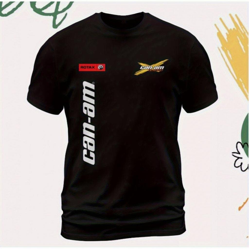 T-shirt Estiva Uomo CANAM Team BRP Rotax Design Sportivo Cotone Quattro Stagioni