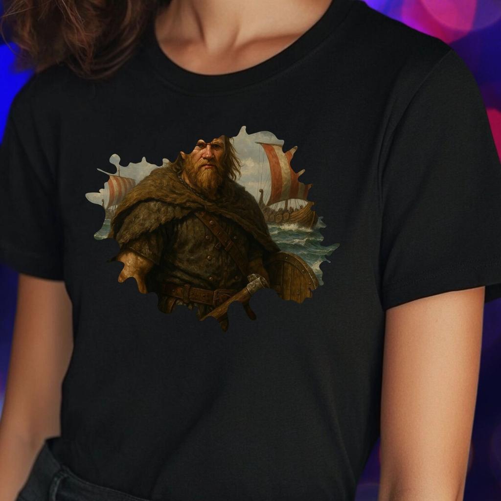 T-Shirt Women Viking Motif Cotton Size S To 3XLWill Open In a New Window or Tab