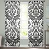 Black And White Pattern Baroque Curtain Tulle Decorative Sheer Curtains for Living Room Bedroom Kitchen Hotel Home Window Panels