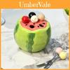 Watermelon Fruit Shape Storage Jar With Six Stainless Steel Forks For Kids Daily Use