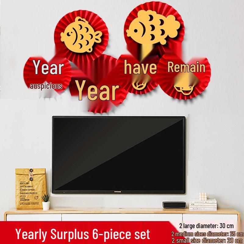 New Year Spring Festival Paper Fan Flower Decorations for Store and Home