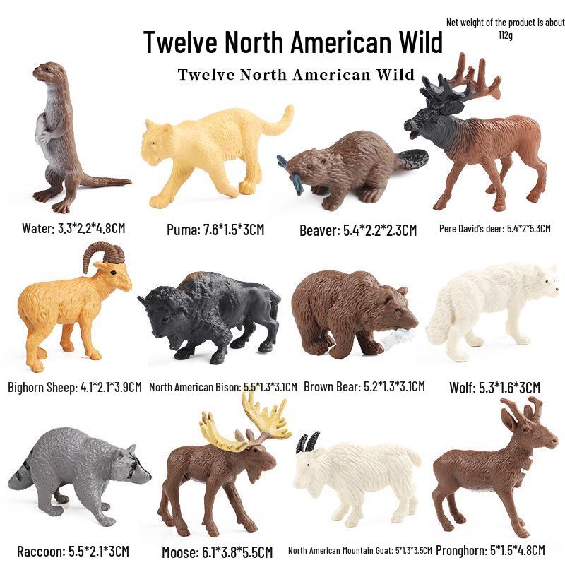 Wildlife Simulation Set: Gray Wolf, Hedgehog, Red Fox, Tree Frog, Wild Boar, Chipmunk, White-tailed Deer - Perfect Christmas Gift