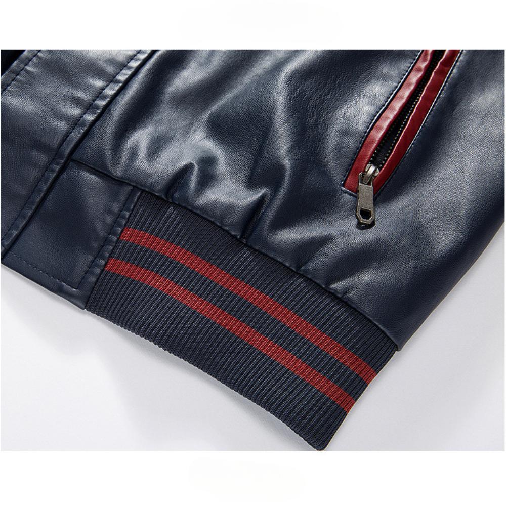 Pánská vysoce kvalitní baseballová bunda, patchworková barevná vyšívaná tištěná bunda z PU kůže, motorkářská bunda, podzimní bunda