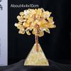 Natural Crystal Chip Money Tree Resin Pyramid Base Home Living Room Decor Ornament Desk Feng Shui Wealth Gift Idea Decoration