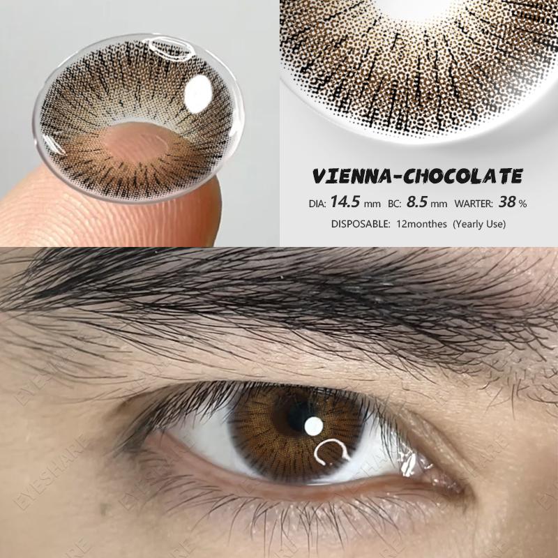 Eyeshare 1 Pair of Brand New Fashion Colored Contact Lenses Blue Glasses Lenses Green Beauty Lenses Brown Glasses Lenses Color Makeup Purple Lenses