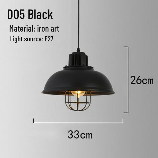 Retro Industrial Wrought Iron Pendant Lamp - Minimalist Style for Bars, Hotels, and Restaurants