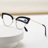 New Cat Eye Reading Glasses Women Metal Frame Anti Blue Light Eyewear Presbyopia Hyperopia Eyeglasses +1.0 +1.5 +2.0