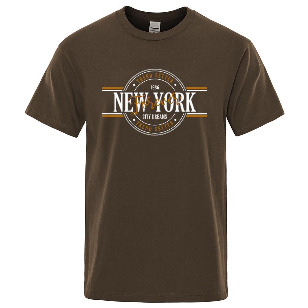Trend Setter 1986 New York City Dreams Men T-Shirts Fashion Oversize Clothing Breathable Tops Harajuku Tee Clothes Streetwear