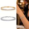 Women Bracelet Sparkling Cubic Zirconia Inlaid Bracelet with Claw-Setting Technology