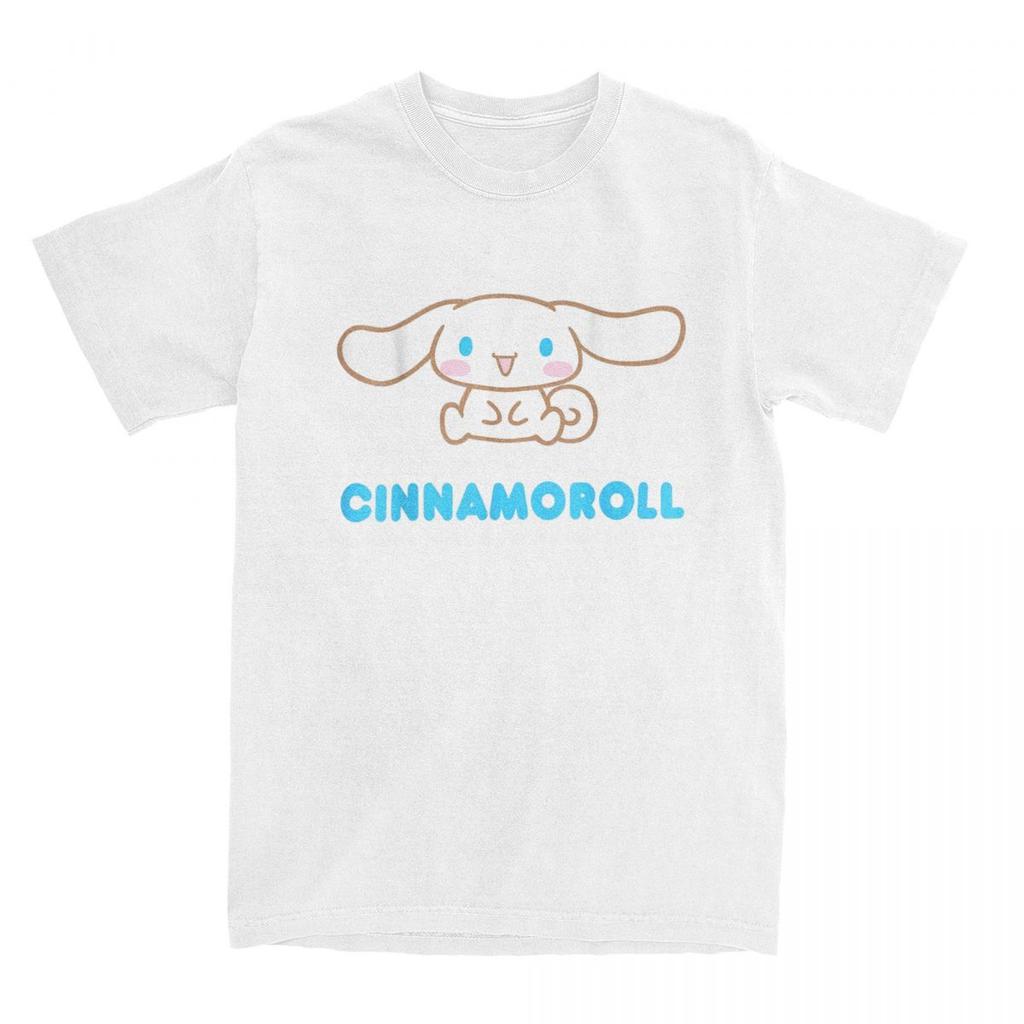 Cinnamoroll Charakter T-Shirt Harajuku Übergroße Streetwear Freizeit Herren Damen Vintage Kurzarm Baumwolle Vielseitige Unisex Oberteile