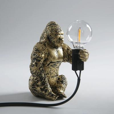 Lampe design King Kong en résine, lampe de table en forme d'animal gorille, mini ornements gorille, jolies lumières LED, luminaire décoratif pour la maison