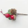 5pcs/set Christmas Red Berry Pine Cone Branches Artificial Flowers for Holiday Decoration Greeting Card Dining Table Accessories