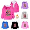 5099 Kids Girls Kpop Zoey Mira Rumi Christmas Print Long Sleeves Velvet Warm Jacket