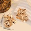 Retro Exaggerated Metal Lava Pleated Texture Earrings, Irregular Geometric Earrings for Women