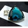110 Ct Natural Bluish-Green Topaz Trillion Cut 925 Sterling Silver Certified Pen