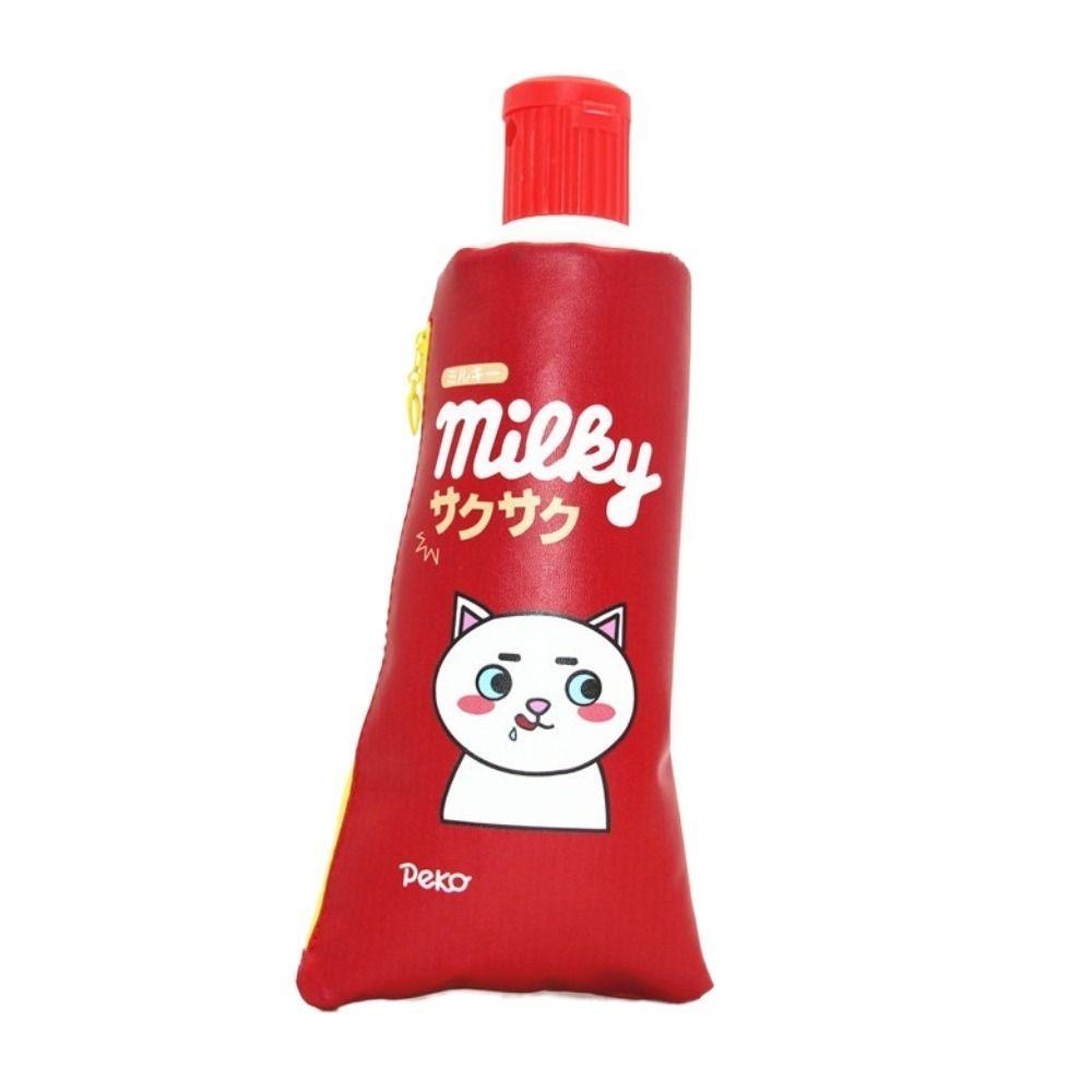 Large Capacity Stationery Pouch Strawberry Leather Pencil Bag Toothpaste Pencil Case  Award Gifts